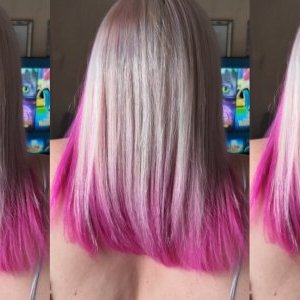 Coloration cheveux Mèche Rose Blond